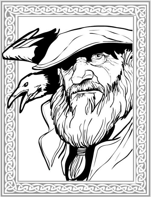 Odin with a raven
