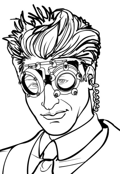 Steampunk glasses on a man