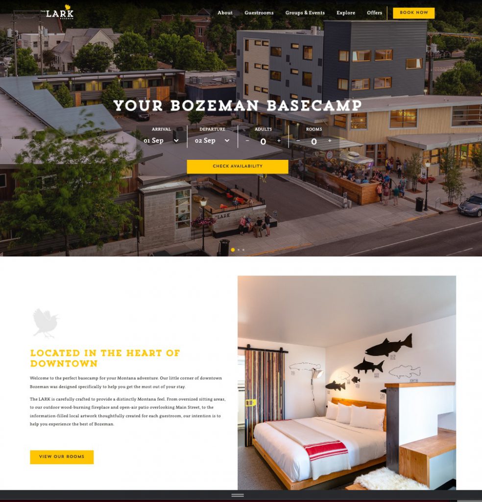 The Lark Bozeman Hotel web site
