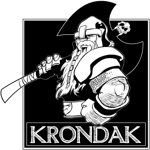 Krondak the dwarven warrior holding his axe