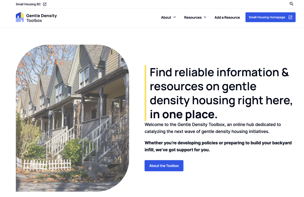 screenshot of Small Housing Toolkit